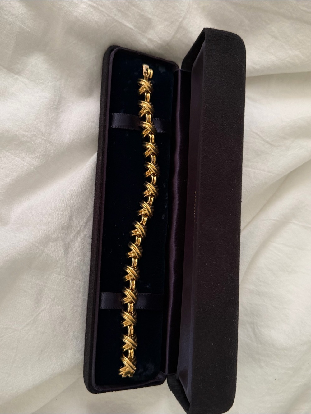 Vintage 18k Signature X Link Tiffany & Co Gold Bracelet